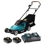 Makita DLM432CT2 18Vx2 (36V) LXT 17" Cordless Lawn Mower Kit with Two Batteries (5.0 Ah) & 2-Port Charger