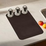 Kuber Industries Dish Dry Mat | Microfiber Drying Mat | Kitchen Drying Mat | Reversible Mat | Kitchen Absorbent Mat | Dish Dry Mat for Kitchen | 38x50 | Brown