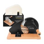 CAWIU Upgraded Manual Bread Slicer for Homemade Sourdough Bread - Adjustable Thickness Bread Cutter with Hand Crank, Suction Cups, Slicing Guide, Scale Line & Cover, for Perfect Even Slices (Black)