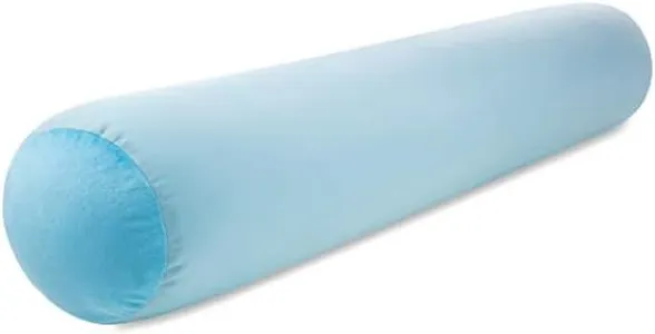 Straight Body Pillow, Full Size Premium Microbead,Side Sleeping / Maternity Pregnant Women, Supportive ,Fluffy, Breathable, Cooling, 85/15 spandex/nylon Silky Anti-Aging - 48 X 8 - Sweet Baby Blue