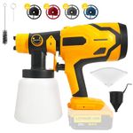 Paint Sprayer Gun for Dewalt 20V MAX Battery,HVLP Spray Paint with Motor and Copper Nozzle,600W Cordless Paint Sprayer for Home Interior and Exterior, House Painting(Tool Only)