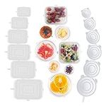 Silicone Stretch Lids,12 Pack Resuable Silicone Lids Food Covers for Bowls and Food,Stretchy Lid Keep Food Freshing,Microwave, Freezer & Dishwasher Safe