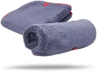 Maxshine 600GSM Ultimate Crazy Microfiber Towel with Silver Silk Border - Grey, 16”x24” (40x60cm), Ultra-Soft & Absorbent;