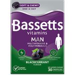 Bassetts Vitamins Man Multivitamins & Multiminerals Blackcurrant Flavour 30 Gummy Pastilles