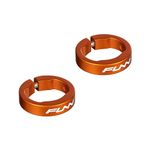 Funn Alloy Bike Grip Clamping Rings for Hilt, Holeshot, Combat, Combat II, Combat III MTB Grips, Grip Lock Rings for Securing Bicycle Handlebar Grips in Place (Orange)