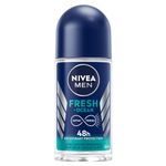 NIVEA MEN Fresh Ocean Aluminum Free Roll-On Deodorant for Men | 48H Protection Against Odour and Sweat | INFINIFRESH formula for all skin types | Men’s Deodorant | Dermatologically Tested, 50 mL