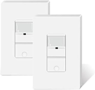 TOPELER 2 Pack Motion Activated Switch, Neutral Wire Required, in Wall Occupancy Sensor Switch, Single Pole PIR Infrared Motion Activated Light Switch, Wall Plate Included, UL Listed