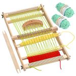 FOCCTS Wooden Multi-Craft Weaving Loom Large Frame 9.84 x 15.35 x 1.3 inch, Tapestry Loom Wooden Weaving Loom Creative DIY Weaving Artfor Kids, Beginners and Experts