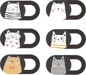 Mizi Webcam Privacy Cover Slide [6 Pack], Cute Camera Blocker Sticker, Protect Your Privacy and Security for Computer, Laptop, Tablets & Phones - Cat