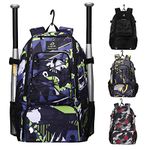 wpole Sports Baseball&Softball Bat Bag For Youth｜Adults, Baseball Equipment Backpack Bag with Shoe Compartment,Fence Hook,Holds Bat, Helmet, Glove