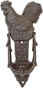 Rustic Cast Iron Farmhouse Rooster Door Knocker - Vintage Style Door Decor for Home, Garden, Barn, and Cottage