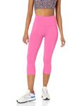 Amazon Essentials Women's Active Sculpt Workout Athleisure High Rise Capri Leggings (Available in Plus Size), Bright Pink, XL