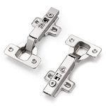 Probrico 105 Degree Soft Close Cabinet Hinges 1 Pair European Full Overlay Cupboard Hinges Concealed Hinge with Mounting Plate