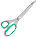 ALLEX Left Handed Scissors Adult Large 8 Inch, All Purpose Heavy Duty Japanese Stainless Steel Shears for Office, Utility Lefty Office Scissors (S-200L) Silver and Green, Made in Japan