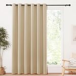 PONY DANCE Curtain Drape for Bedroom - Thermal Eyelet Curtains 84 Drop for Living Room Light Blocking Window Covering for Hotel Sliding Glass Door, 1 Panel, W 80-inch x L 84-inch, Biscotti Beige