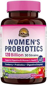 Vitalitown Women’s Probiotics 120 Billion CFUs 1 Daily | 30 Strains, with Prebiotics & Digestive Enzymes & Cranberry | Shelf Stable | Gut & Vaginal Health | Vegan Non-GMO | 30 Delayed Release Veg Caps