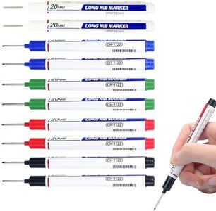 5PCS Long Head Deep Hole Marker Pens, 20mm Deep Reach Markers, Waterproof Construction Markers Marking Tool, Long Nose Marker, Permanent Markers Carpenter Ink Marker Pens, Metal Marking Pen (A-10PC)