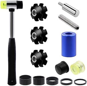 Mardatt 15Pcs Bike Bicycle Fork Star Nut Setting Installer Tool Includes 5 Sizes Bike Carbon Fiber Headset Spacer, Star Nuts, Rubber Hammer and Screws for Bicycle Repair (3mm 5mm 10mm 15mm 20mm)