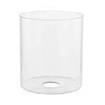 Clear Glass Lamp Shade Modern Cylinder Transparent Lamp Shade With 1-5/8 Fitter Drum Lamp Shade For Floor Lamps, Chandelier, Pendant Lighting Fixture, Table Lamp Replacement Lampshade 6.69"X5.9"