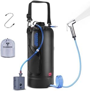 Teamaze Portable Shower,12L/3.2 Gal Solar Camping Shower Bag with Auto Pressure Pump,Portable Outdoor Shower for Camping,Beach,Hiking,RV,Pet Bath