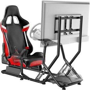 ARES WING Racing Simulator Cockpit with Monitor Mount and Seat, Formula and GT Sim Racing Cockpit Compatible with Fanatec, Thrustmaster, Logitech, Moza Racing Games on PS5, PS4, Xbox and PC