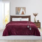 Beautyrest Solid Microlight/Berber Heated Blanket, King, Garnet