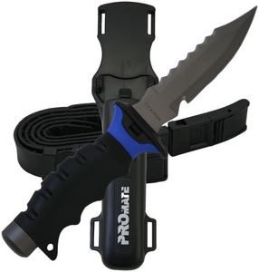 Promate Barracuda Sharp Tip Titanium Diving Knife (Blue, 5-Inch)