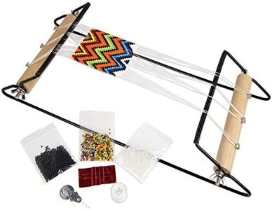 The Beadsmith Extra Wide Metal Bead Loom Kit, Includes Extra Wide Loom (14.5" x 6" x 8.5"), Thread, Needles, and 36 Grams Glass Beads for Bracelets, Necklaces, Belts, and More