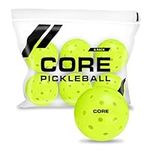 CORE Pickleball Balls for Professionals and All Levels of Play, USA Pickleball Approved Durable Outdoor Pickleball Balls with 40 Holes (6 Pack FBM)