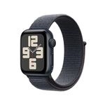 Apple Watch SE (2nd Gen) GPS 40mm Smartwatch with Midnight Aluminium Case with Ink Sport Loop - One Size. Fitness and Sleep Trackers, Crash Detection, Heart Rate Monitor, Carbon Neutral