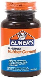 Elmer's Wrinkle Rubber Cement, Clear, Brush Applicator, 4 Ounce (3 Pack)