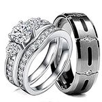 3 Pcs His & Hers, Sterling Silver &