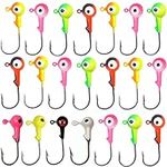 Fishing Jig Heads Hooks Crappie Jig Lure Hook Kit Fishing Lures Jig Head Bait Assorted 3.5g 40pcs