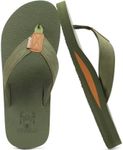 KuaiLu Men's Yoga Mat Flip Flops Thong Sandals with Arch Support Army Green Size 16