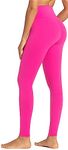 Sunzel Workout Leggings for Women, High Waisted Tummy Control Yoga Pants for Workout Gym Running 28" Inseam, Hot Pink, Medium