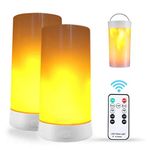 2 PCS LED Flame Lamp, USB Rechargeable Flame Light , Waterproof Dimmable 4 Modes Flame Candles Fire Lanterns, Fireplace Light with Remote Control & Timer for Home Party Garden Camping Decoration