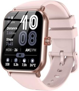 Jacoosa Smart Watch for Men Women, 1.83" HD Touchsreen, Bluetooth Calling, 5 ATM Water-Resistance, 130+ Sports Modes, Health, Fitness & Sleep Tracker, Timer, Fitness Watch for Android/iOS, Pink