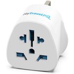 World To UK Plug Adapter | MyTravelPal® Universal Travel Adaptor With 10A Fuse | UK Safety Standards | Accepts US, Europe, Australia, China Plugs For Use in UK (1 Pack)