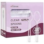 [200 Count] Clear Plastic Spoons He