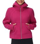 THE GYM PEOPLE Women's Full-Zip Up Hoodies Jacket Fleece Workout Crop Tops Sweatshirts with Pockets Thumb Hole