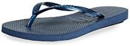 Havaianas Women's Slim Flip Flop, Navy Blue, 35/36 BR/5-6 M US