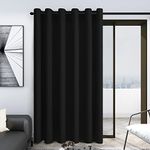 Deconovo Blackout Curtains for Living Room, Room Darkening Curtain Panel for Bedroom, Thermal Insulated Window Curtain, 1 Panel, Black, 80 W x 84 L Inch Long Curtain, Wide Width Patio Door Curtains