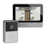 AUSHA Wireless Video Doorbell with 4.3" LCD Display Screen | 70° Wide Angle | 2 Way Audio | Night Vision Smart Digital Doorbell Intercom System