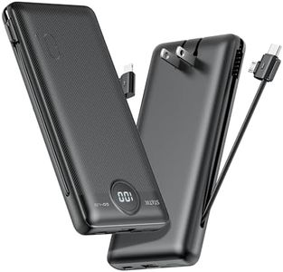 Statik GoHub Slim Portable Charger with Wall Plug, Portable Charger Built in Cables, Universal Charging Station Multiple Devices, 10000mAh Power Bank USB C Portable Phone Charger Battery Pack 1 Pack