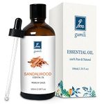 GM Gumili Sandalwood Oil - Essential Oils Sandalwood Fragrance Oil for Soap Candles Shampoo Body Wash Lotion, Sandalwood Cologne Perfume for Men Women- 3.38 Fl Oz 100ML