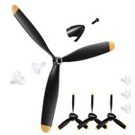 Poen 3 Sets 761-12 RC Plane Propeller 3 Blade Propeller Spare Airplane Propeller Remote Control Airplane Spitefire Radio Controlled Plane with Propeller Adapters