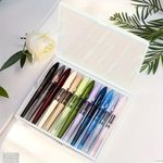 Jinhao Fountain Pen New Shark Shape Set of 12 PCS, Fine Nib Diversity Color Pen with Refillable Converters, School Office Supplies