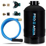 PRO+AQUA Portable RV Water Softener, 16,000 Grain, Pre-Filled high-Capacity Resin, Neoprene Shield, w/connectors - Protects RV Water Systems from Hard Water deposits, Build-up, Corrosion, and Scale