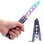 Proberos® Butterfly Knives Trainer with O-Ring Latch for Beginner, Children, Butterfly Knives Lover & More, Balisong Trainer with Unsharpened Blade for Practicing