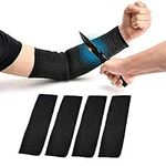 ruggito 2 Pair Black Arm Protection Kevlar Sleeve Cut Resitant Burn Resistant Anti Abrasion Safety for Garden Kitchen Farm Work